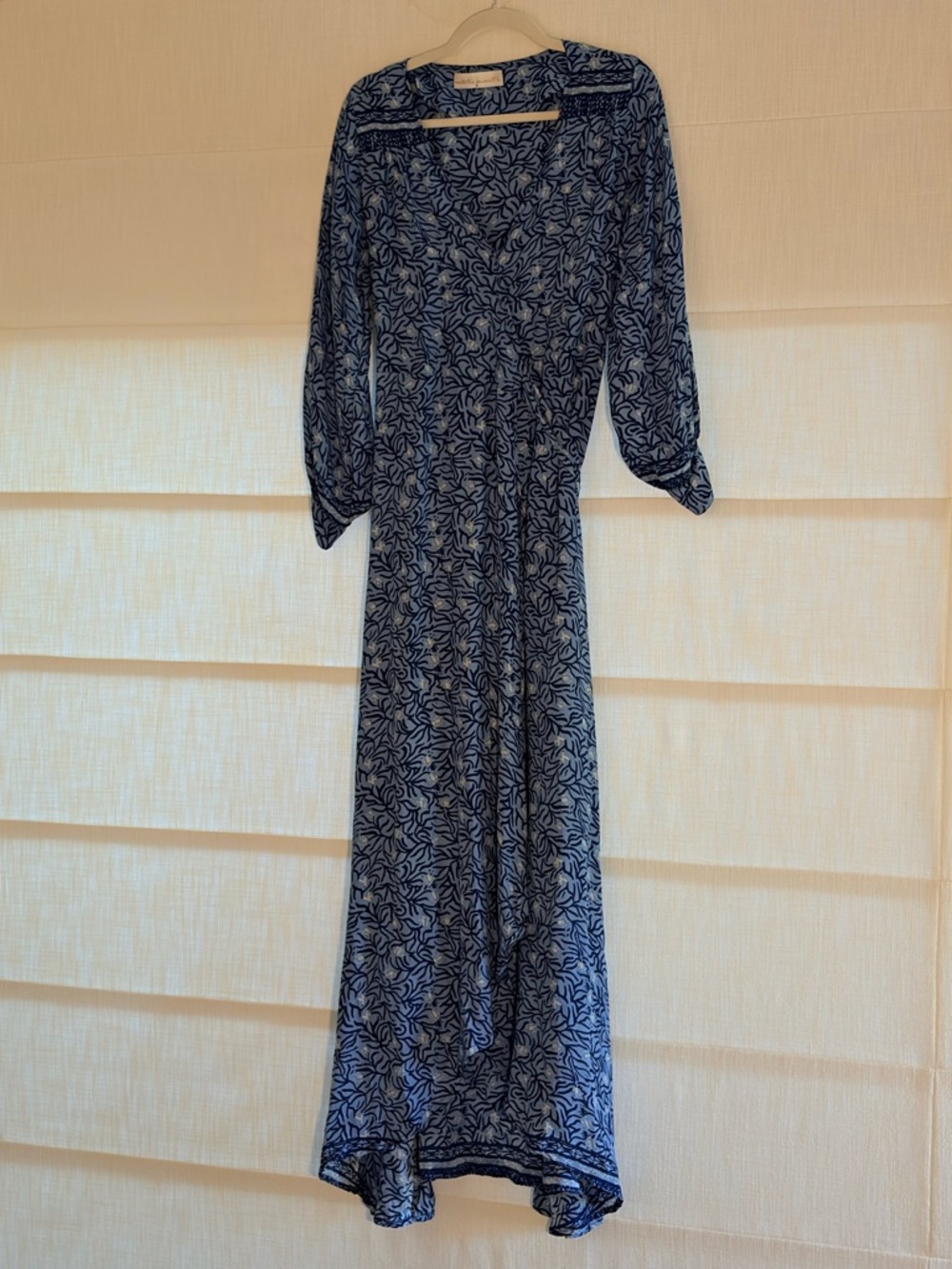 Natalie Martin Blue Floral Print Maxi Dress